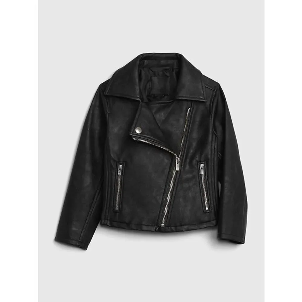 Baby GAP Toddler Faux Leather Moto Jacket Size 3T